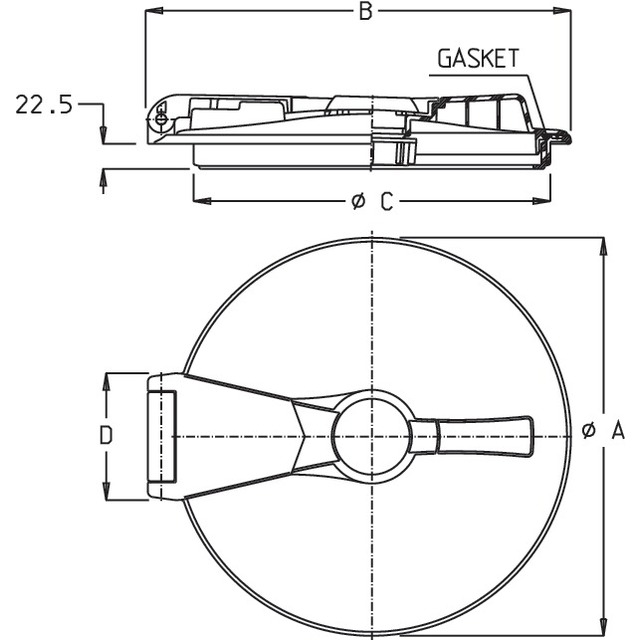 Couvercle Cuves 457MM Clapet Aspiration référence fournisseur 30540835